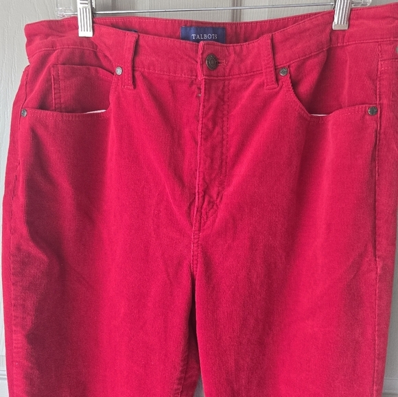 Talbots Corduory Pants Sz 12 Women Red High Rise 38×30 Straight Leg Casual - Picture 5 of 10